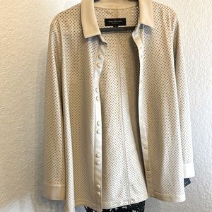 Cream Color Super Soft Leather Spring Moto Jacket
